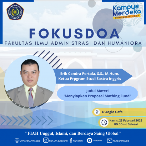Discussion Forum for Lecturers of the Faculty of Administrative Sciences and Humanities (FOKUSDOA) Discussion Forum for Lecturers of the Faculty of Administrative Sciences and Humanities (FOKUSDOA)