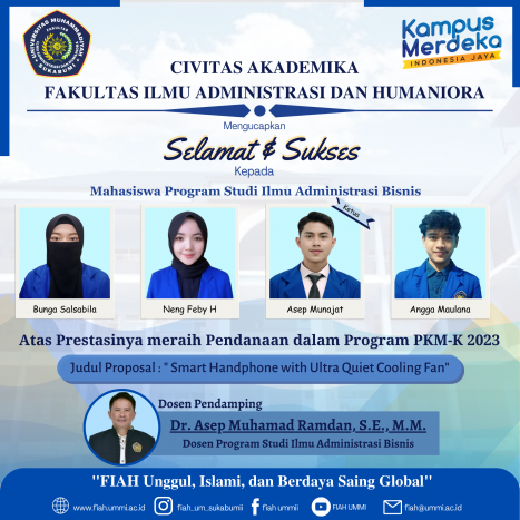 Qualified to receive Entrepreneurship Student Creativity Program Funding (PKM-K) 2023